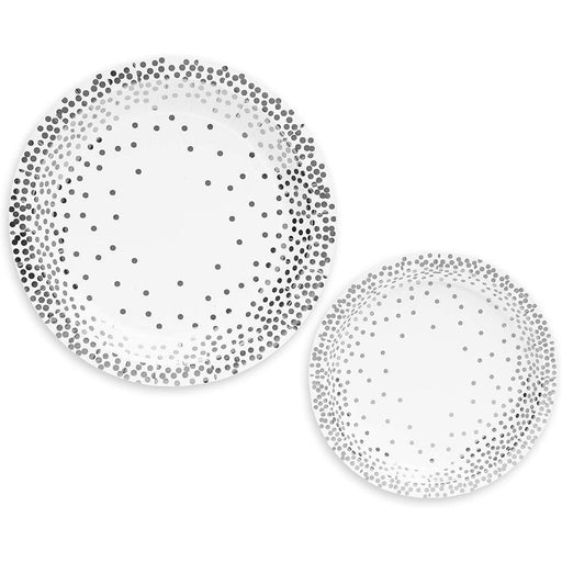 Silver Polka Dot Side Plates 12ct