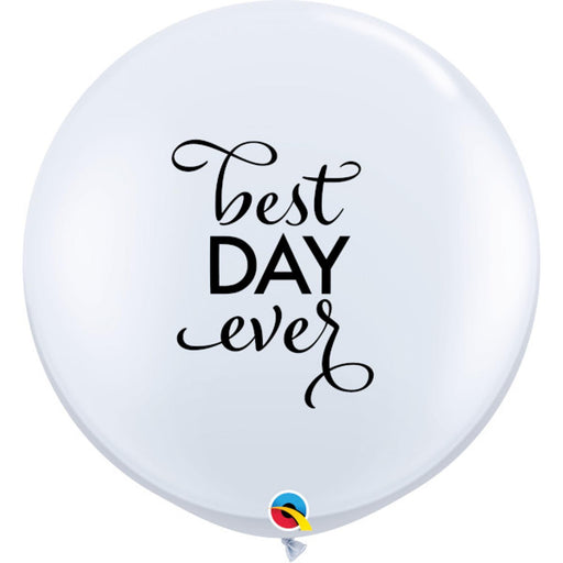 Simply Best Day Ever White Balloons - 2 Pack, 3' Height