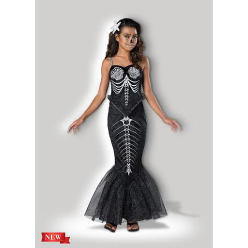 Skeleton Mermaid Tween Costume Md 10-12.