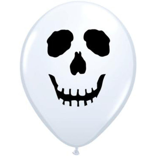Skull Face 5" White Balloons (100/Bag)