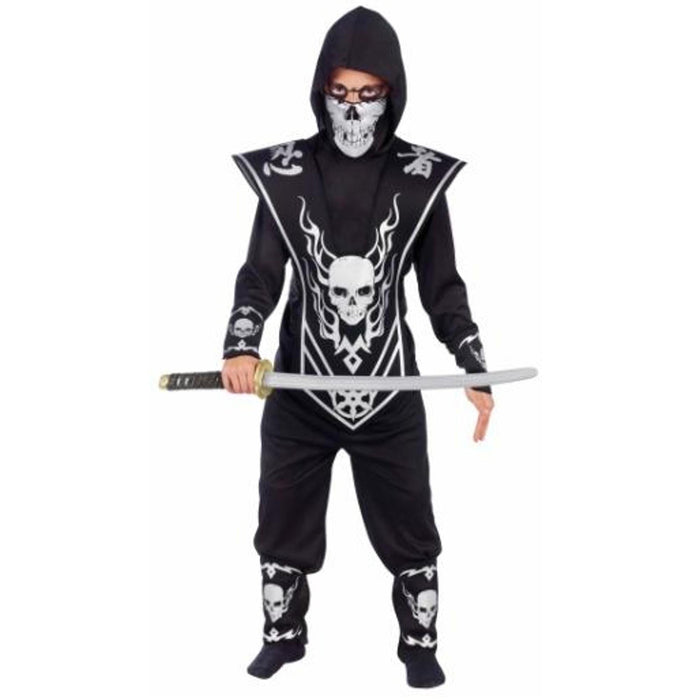 Skull Lord Ninja Silver Costume - Child Medium.