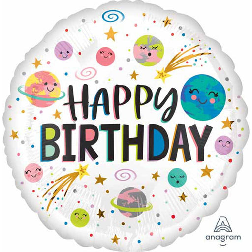 Smiling Galaxy Birthday Balloon Kit With Helium Tank