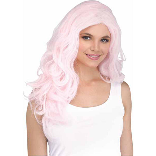 "Sorbet Pink Wig - Fun And Playful Synthetic Fiber Wig"