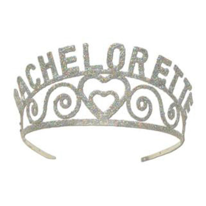 "Sparkling Glittered Bacheloret Tiara (1/Pk)"