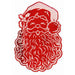 "Sparkling Glitter Santa Face Decoration - 19.5 Inches"