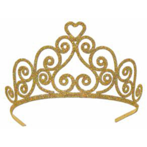 "Sparkling Glittered Tiara In Gold"