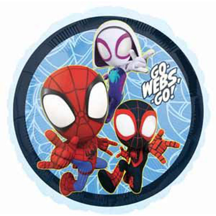 Spidey & Friends Balloon Package With Helium Tank - 18" Round Helium Balloon.