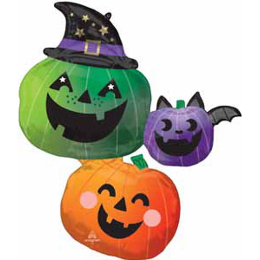 Halloween Fun and Spooky Pumpkin Stacker Foil Balloon - 33"