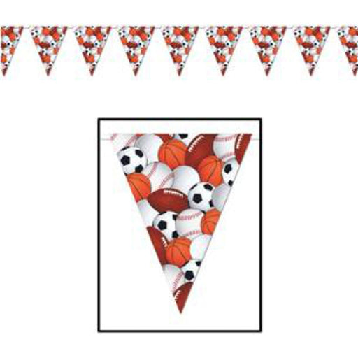 "Sports Pennant Banner - Show Your Team Spirit! (1/Pk) 10"X12'"