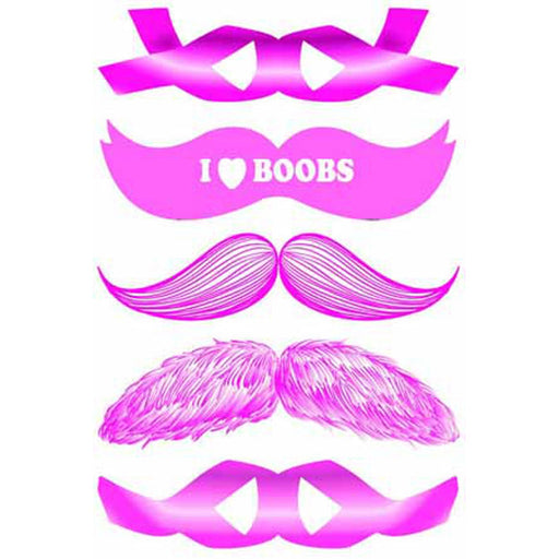 Stachetats Pink Mustache Temporary Tattoo.