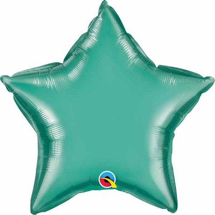 "Star 20" Chrome Green Mylar Balloon"