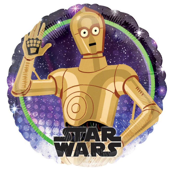 Star Wars C3Po 18" Round Helium Balloons (Pack Of 60)