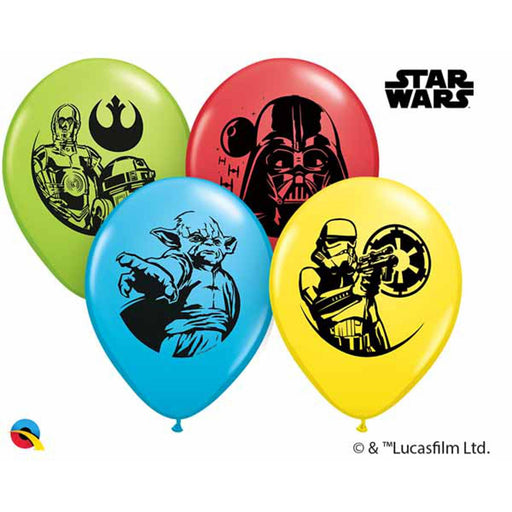 Star Wars Balloons - 25 Pack (11" Rd/Yw/Reb/Lg)