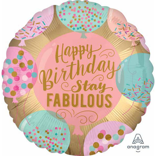 Happy Birthday Stay Fabulous Foil Balloon - 18"