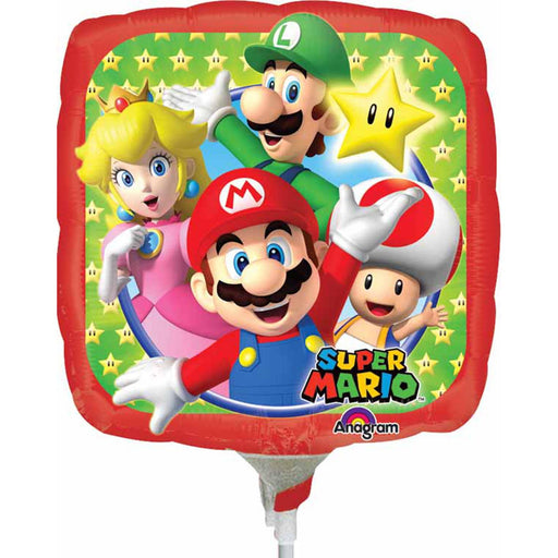 Super Mario Bros Mylar Balloon - 9" Square A22