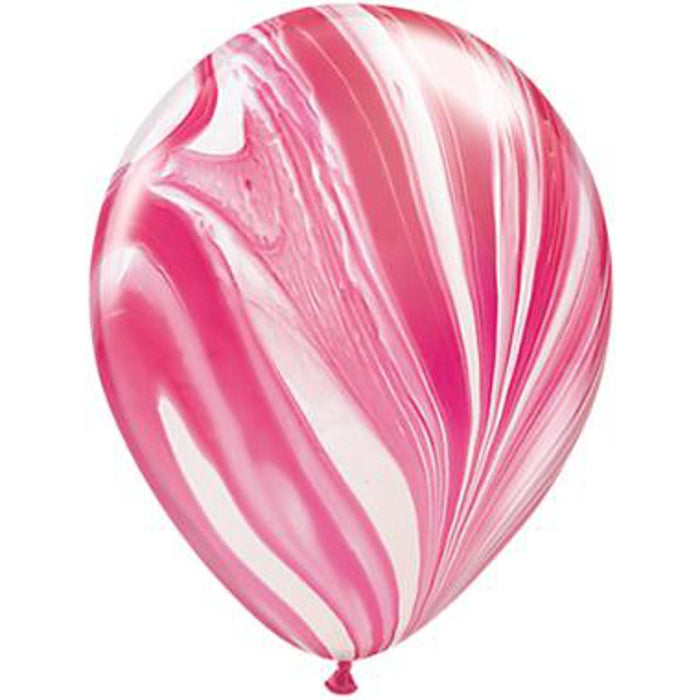 Qualatex Superagate Red & White 11" Latex Balloons (100/Pk)