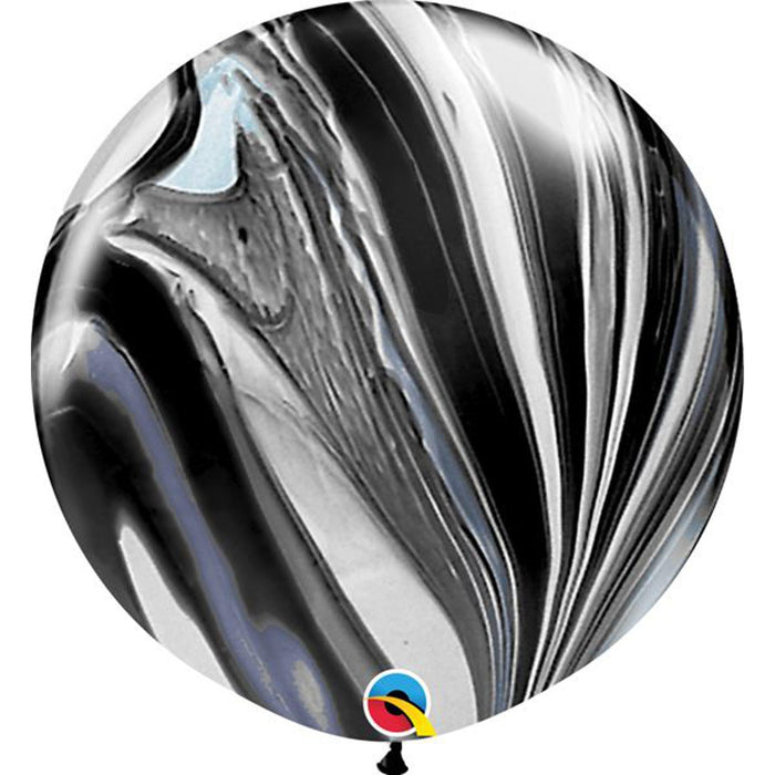 Qualatex Superagate Black & White 30" Latex Balloons (2/Pk)