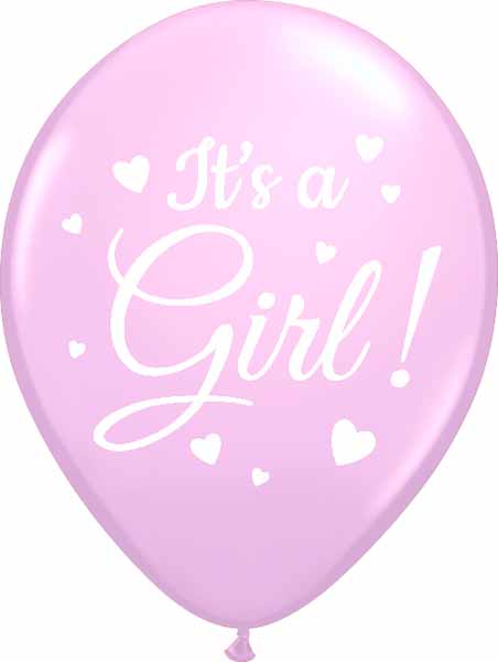 It's a Girl Pink 12-Inch Latex Balloons, 50 Count
