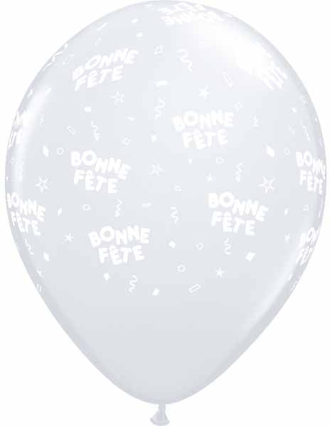 BONNE FETE ALL OVER 12" 50/BAG CLEAR