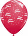 Red Happy Birthday All Over Latex Balloons, 50 Count