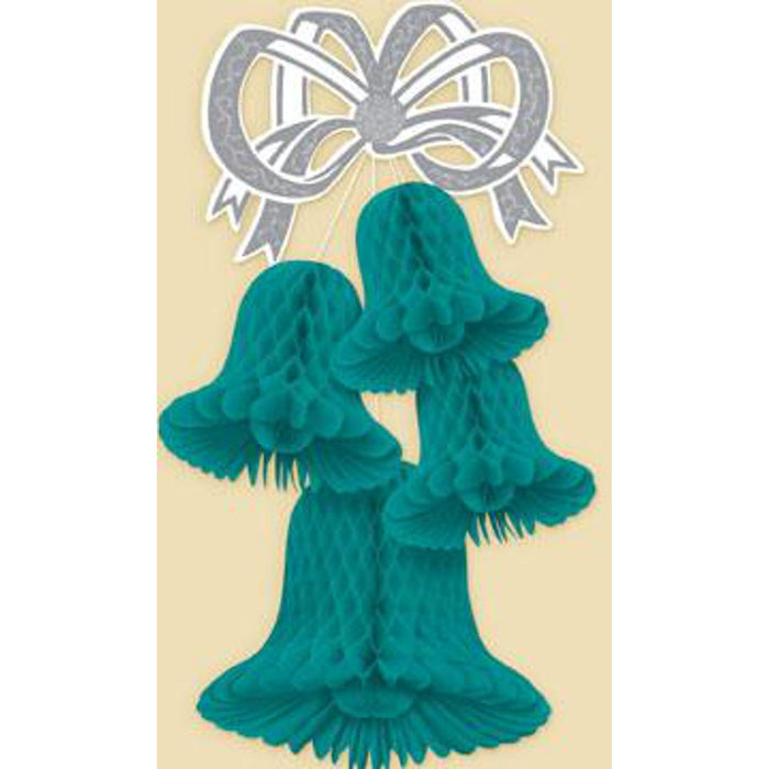 Teal Bell Cluster Decoration - 20"