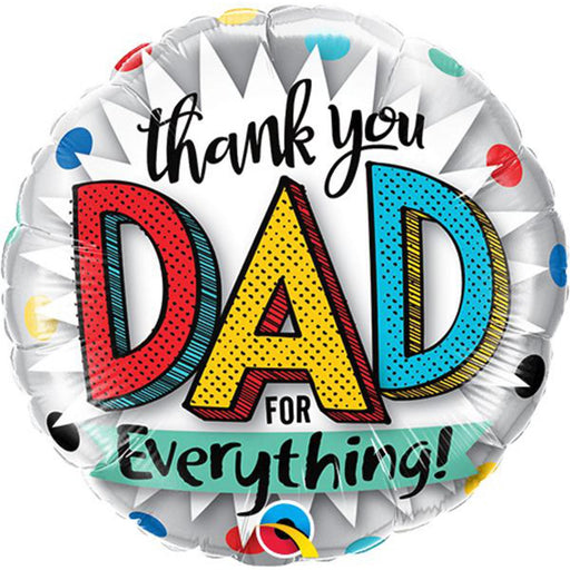 Thank You Dad For Everything! 9" Round Foil Balloon (5/Pk)
