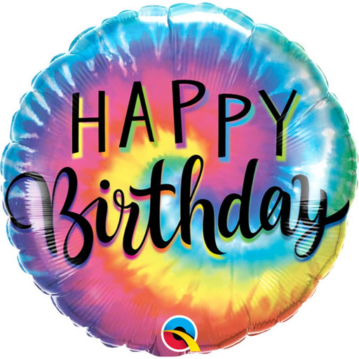 Groovy Celebrations 18" Happy Birthday Tie Dye Swirls Balloon (5/Pk) Round (Pack Of 6)