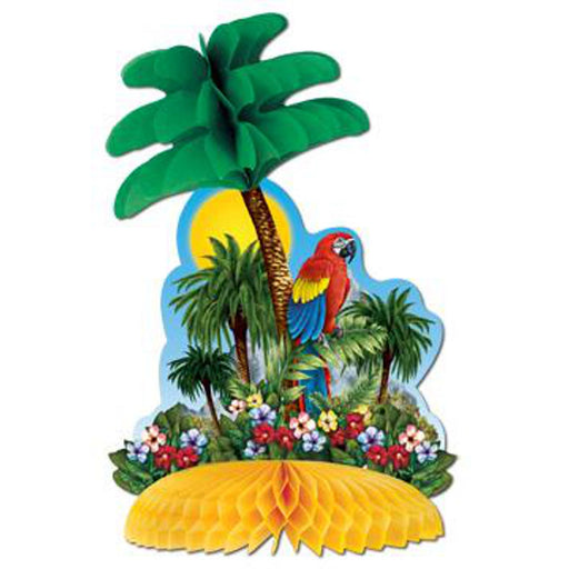 "Tropical Island Centerpiece - 12" Height, Vibrant Design"