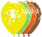 Sempertex Jungle Animals Assorted 11-Inch Latex Balloons, 50 Count