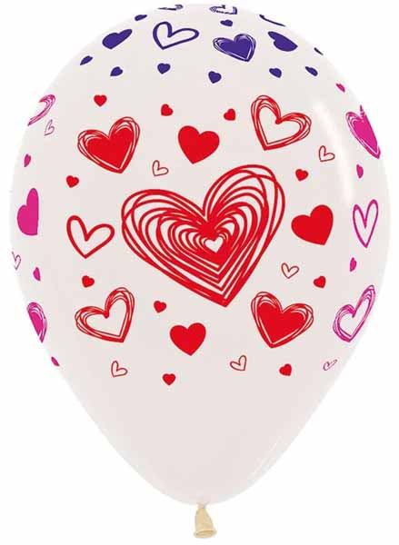 HEARTS CRYSTAL CLEAR 11" SEMPERTEX 50/BG