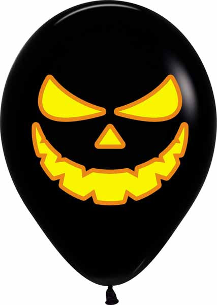 Sempertex Bright Pumpkin Black 11-Inch Latex Balloons, 50-Pack