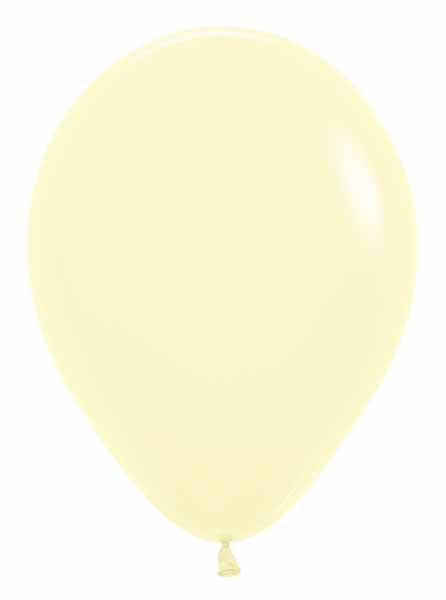 Sempertex 11" Pastel Matte Yellow Latex Balloons, 50 Pack