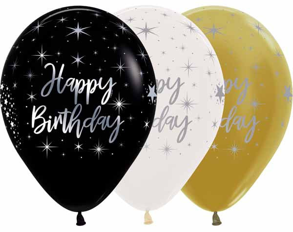 Sempertex Happy Birthday Radiant 11-Inch Latex Balloons, 50 Pack