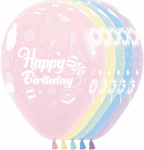 HBD SWEET PASTEL AST 11" SEMPERTEX 50/BG