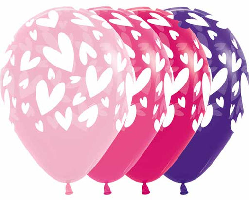 Sempertex Modern Hearts Assorted 11-Inch Latex Balloons, 50 Count