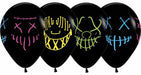 Sempertex Neon Masks Black 11-Inch Latex Balloons, 50 Count