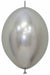 Sempertex 6-Inch Reflex Silver Link-O-Loon Latex Balloons, 50 Pack