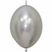 Sempertex Reflex Silver 12" Link-O-Loons Latex Balloons, 25 Count