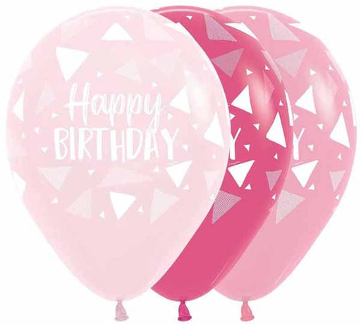 HBD TRIANGLES PINK 11" SEMPERTEX 50/BG