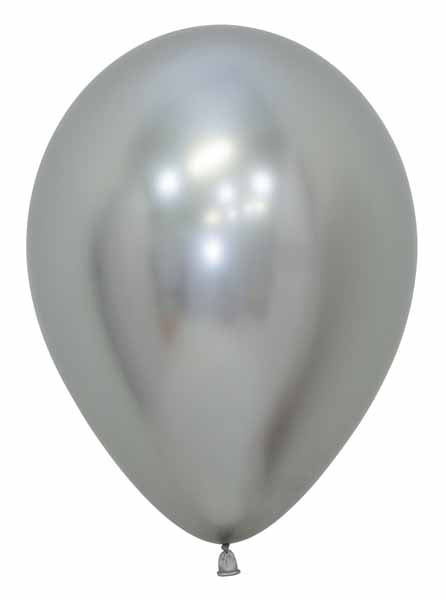 Sempertex Reflex Silver 18-Inch Latex Balloons, 25 Pack
