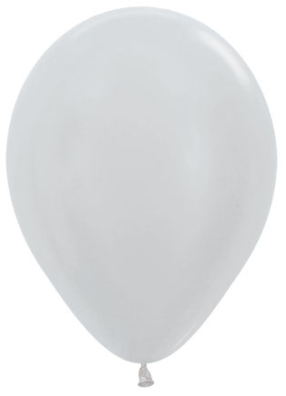 Sempertex 5" Satin Silver Latex Balloons, 50 Count