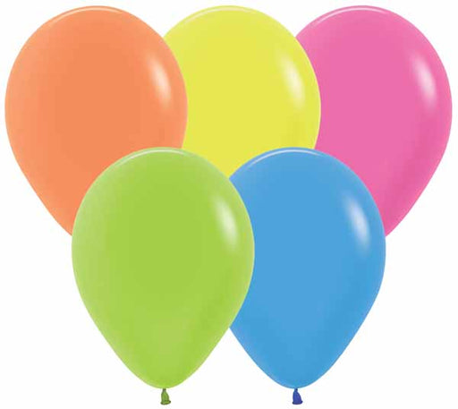 Sempertex Assorted Neon 11-Inch Latex Balloons, 50-Pack