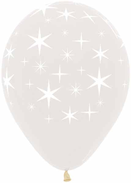 Sempertex Bold Stars Clear 11" Latex Balloons, 50 Pack