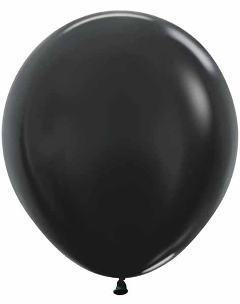Sempertex 18-Inch Metallic Black Latex Balloons, 25 Pack