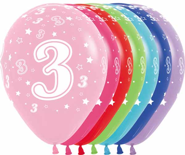 NUMBER "3" ASST 11" SEMPERTEX 50/BG