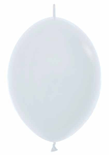 Sempertex White 6-Inch Link-O-Loon Latex Balloons, 50 Pack