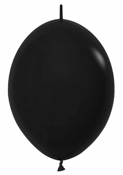 Sempertex Black 12" Link-O-Loon Latex Balloons, 25 Count