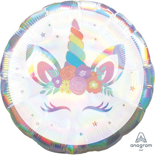 Unicorn Party Balloon 18" Holographic Shimmer