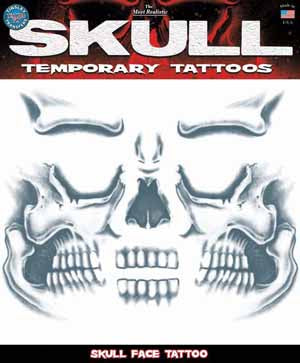 Tinsley Transfers Skull Face Temporary Tattoo