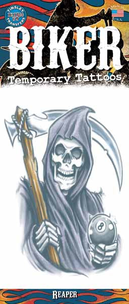 Tinsley Transfers Reaper Temporary Biker Tattoos